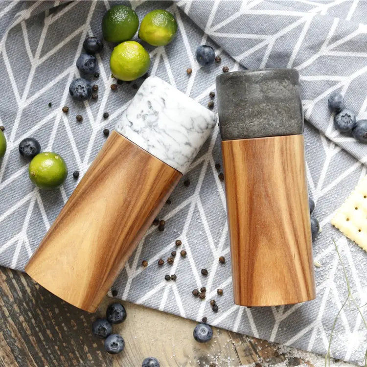 Wooden Marble Spice Grinder Mills